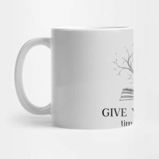 Give yourself time to grow - Book and tree Mug